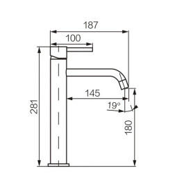 Змішувач для раковини VBI Milano одноважільний нікель VBI-050101NI