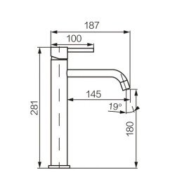 Смеситель для раковины VBI Milano однорычажный никель VBI-050101NI