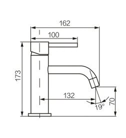 Смеситель для раковины VBI Milano однорычажный графит VBI-050100GR