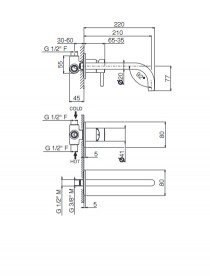 Змішувач для раковини Vema Maira настінний одноважільний хром V27050B0010