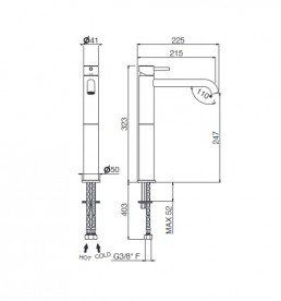 Змішувач для раковини Vema Maira одноважільний чорний матовий V27021F0202