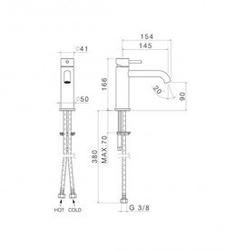 Смеситель для раковины Vema Tiber steel однорычажный нержавеющая сталь V17011AC001