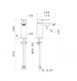 Смеситель для раковины Vema Timea однорычажный черный матовый V16011F0202