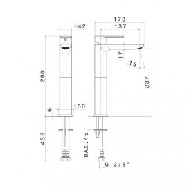 Змішувач для раковини Vema Timea одноважільний чорний матовий V16021F0202