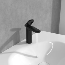Смеситель для раковины Villeroy & Boch Antao с донным клапаном матовый черный TVW111003000K5
