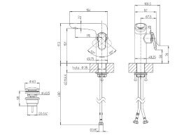 Змішувач для раковини Villeroy & Boch Antao із донним клапаном матовий нікель TVW11100400064