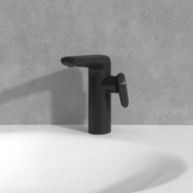 Змішувач для раковини Villeroy & Boch Antao із донним клапаном чорний матовий TVW111004000K5