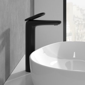 Змішувач для раковини Villeroy & Boch Antao із донним клапаном матовий чорний TVW111005000K5