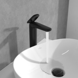 Змішувач для раковини Villeroy & Boch Antao із донним клапаном матовий чорний TVW111005000K5