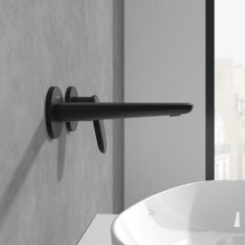 Змішувач для раковини Villeroy & Boch Antao настінний на 2 отвори матовий чорний TVW111002000K5