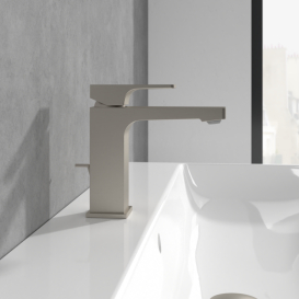 Смеситель для раковины Villeroy & Boch Architectura Square с донным клапаном матовый никель TVW12500100064