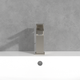 Смеситель для раковины Villeroy & Boch Architectura Square с донным клапаном матовый никель TVW12500100064