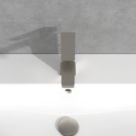 Смеситель для раковины Villeroy & Boch Architectura Square с донным клапаном матовый никель TVW12500100064