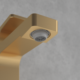 Змішувач для раковини Villeroy & Boch Architectura Square із донним клапаном матове золото TVW12500100076