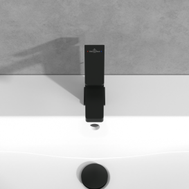 Смеситель для раковины Villeroy & Boch Architectura Square с донным клапаном матовый черный TVW125001000K5