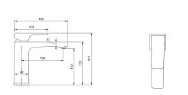 Смеситель для раковины Villeroy & Boch Architectura Square однорычажный матовое золото TVW12500400076