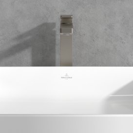 Смеситель для раковины Villeroy & Boch Architectura Square с донным клапаном матовый никель TVW12500200064