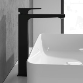 Смеситель для раковины Villeroy & Boch Architectura Square с донным клапаном матовый черный TVW125002000K5