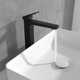 Смеситель для раковины Villeroy & Boch Architectura Square с донным клапаном матовый черный TVW125002000K5