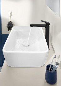 Смеситель для раковины Villeroy & Boch Architectura Square с донным клапаном матовый черный TVW125002000K5