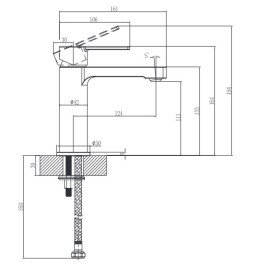 Змішувач для раковини Villeroy & Boch Architectura одноважільний хром TVW10300400161