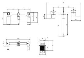 Змішувач для раковини Villeroy & Boch Architectura настінний на 3 отвори хром TVW10311011061