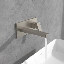 Смеситель для раковины Villeroy & Boch Architectura Square настенный однорычажный матовый никель TVW12500300064