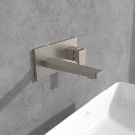 Смеситель для раковины Villeroy & Boch Architectura Square настенный однорычажный матовый никель TVW12500300064