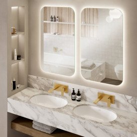 Змішувач для раковини Villeroy & Boch Architectura Square настінний одноважільний матове золото TVW12500300076