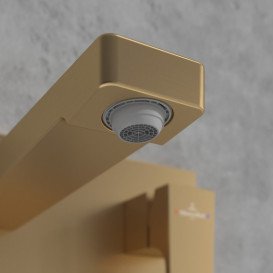 Змішувач для раковини Villeroy & Boch Architectura Square настінний одноважільний матове золото TVW12500300076