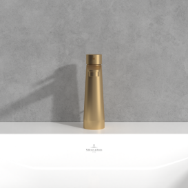 Смеситель для раковины Villeroy & Boch Conum с донным клапаном матовое золото TVW12700300076