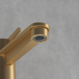 Смеситель для раковины Villeroy & Boch Conum с донным клапаном матовое золото TVW12700300076