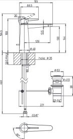 Смеситель для раковины Villeroy & Boch Conum с донным клапаном матовый черный TVW127003000K5