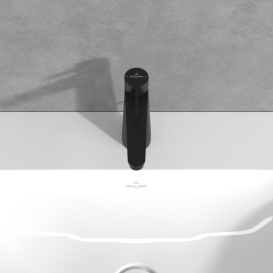 Смеситель для раковины Villeroy & Boch Conum с донным клапаном матовый черный TVW127003000K5