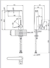 Смеситель для раковины Villeroy & Boch Conum с донным клапаном матовое золото TVW12700400076