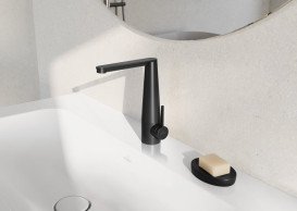 Смеситель для раковины Villeroy & Boch Conum с донным клапаном матовый черный TVW127004000K5