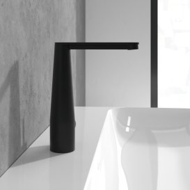 Смеситель для раковины Villeroy & Boch Conum с донным клапаном матовый черный TVW127004000K5