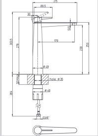 Змішувач для раковини Villeroy & Boch Conum із донним клапаном матове золото TVW12700500076