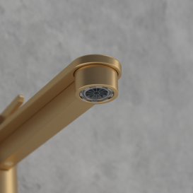 Змішувач для раковини Villeroy & Boch Conum із донним клапаном матове золото TVW12700500076