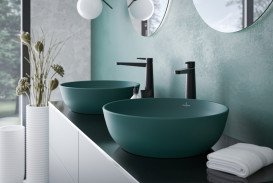 Смеситель для раковины Villeroy & Boch Conum с донным клапаном матовый черный TVW127005000K5