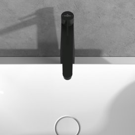 Смеситель для раковины Villeroy & Boch Conum с донным клапаном матовый черный TVW127005000K5