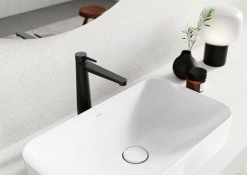 Смеситель для раковины Villeroy & Boch Conum с донным клапаном матовый черный TVW127005000K5