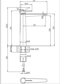 Смеситель для раковины Villeroy & Boch Conum с донным клапаном матовый черный TVW127005000K5