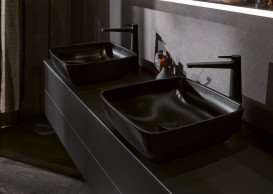 Смеситель для раковины Villeroy & Boch Conum с донным клапаном матовый черный TVW127005000K5