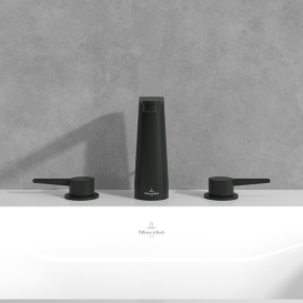 Смеситель для раковины Villeroy & Boch Conum на 3 отверстия матовый черный TVW127001000K5