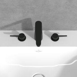 Смеситель для раковины Villeroy & Boch Conum на 3 отверстия матовый черный TVW127001000K5