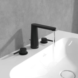Смеситель для раковины Villeroy & Boch Conum на 3 отверстия матовый черный TVW127001000K5