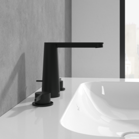 Смеситель для раковины Villeroy & Boch Conum на 3 отверстия матовый черный TVW127001000K5