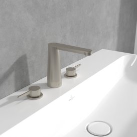 Смеситель для раковины Villeroy & Boch Conum на 3 отверстия матовый никель TVW12700100164