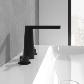 Смеситель для раковины Villeroy & Boch Conum на 3 отверстия матовый черный TVW127001001K5